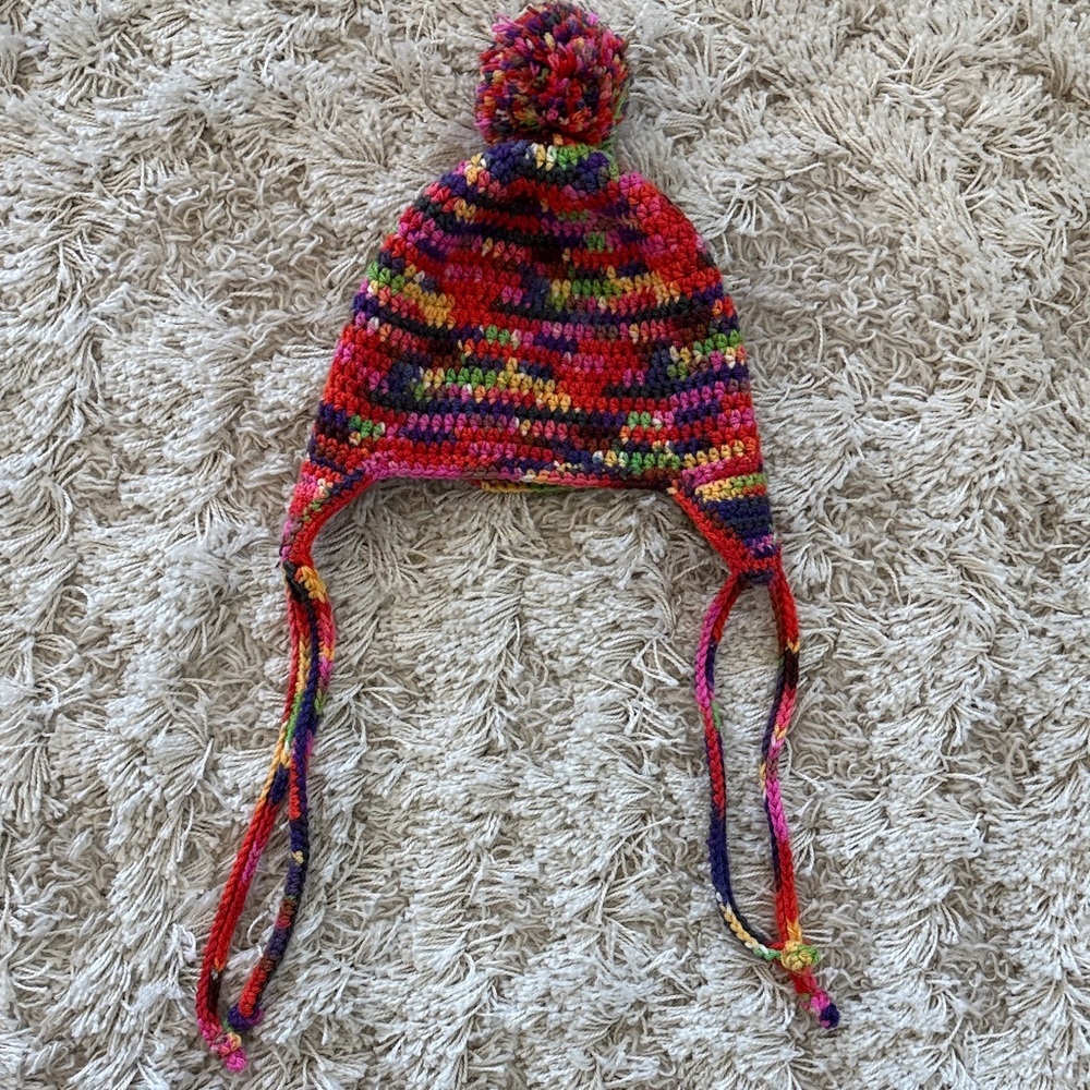 Colorful Hand Knit Pom-Pom Beanie